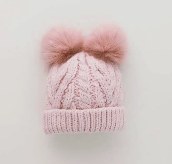 Huggalugs Fluffer Beanie Hat Pink