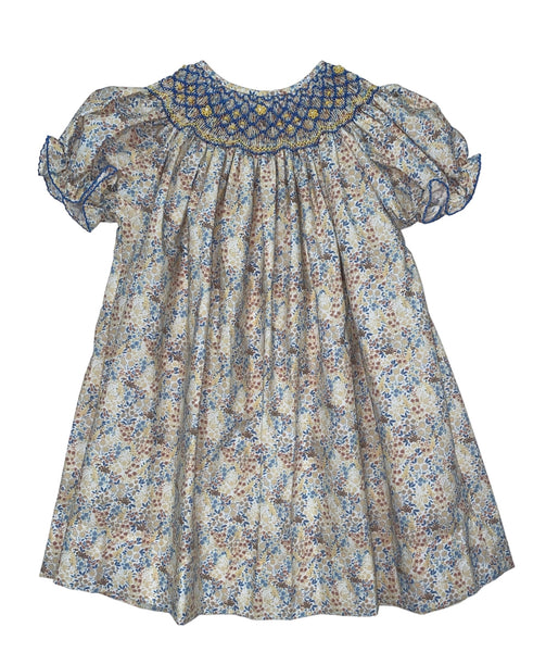 Lulu Bebe Dainty Floral Smocked Bishop