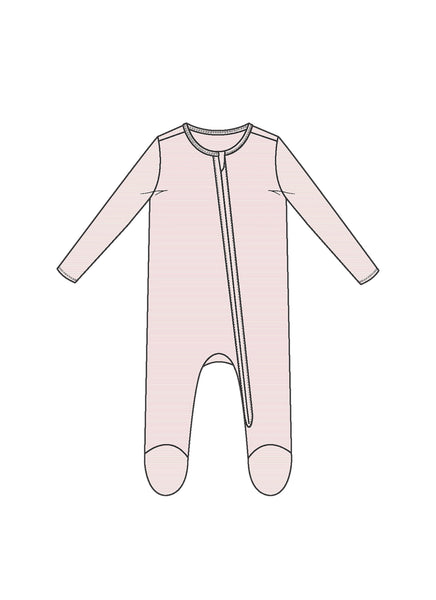 Angel Dear 2 Way Zipper Footie Light Pink Stripe