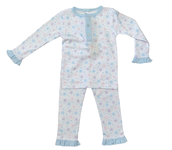 La Luna Pima Pant Set Pajama Snowflake