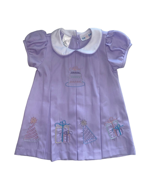 Lulu Bebe Embroidered Birthday Dress Lavender