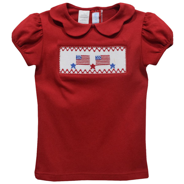 Vive La Fete 4th Of July Smocked Tee Red