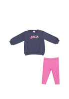 Angel Dear Footballs French Terry Puffy Oversized Sweatshirt and Pink Rib Leggings