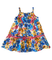 Forever Young Flowers 2 Tier Dress Pink/Yellow/Blue