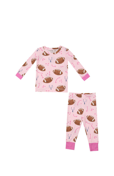 Angel Dear LS Loungewear Set Footballs Pink