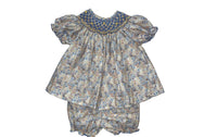 Lulu Bebe Dainty Floral Smocked Bloomer Set