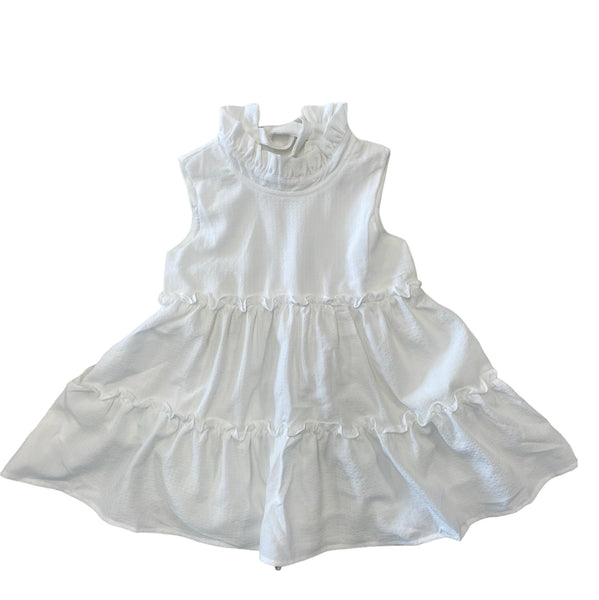 Lulu Bebe Sleeveless Tier Dress White Stripe