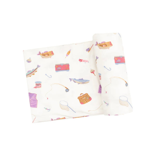 Angel Dear Bamboo Swaddle Fishing Things Pink