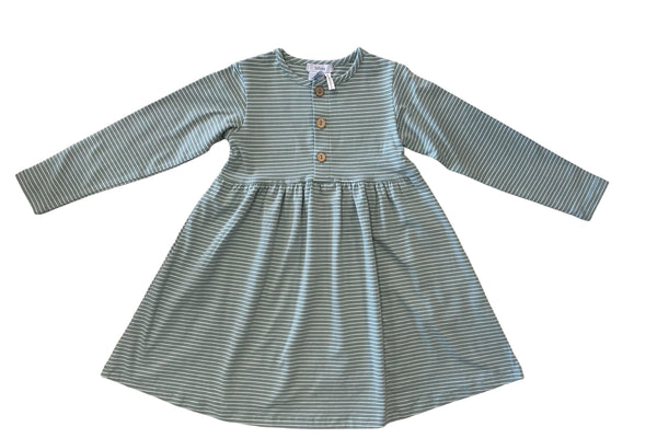 Ishtex Dress Sage Stripe