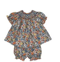 Lulu Bebe Bright Fall Floral Smocked Bloomer Set