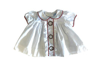 Lulu Bebe Christmas Wreath Embroidered Dress