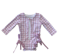 Swoon Baby Pink Gingham 1pc Rashguard Swimmy