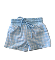 Swoon Baby Gingham Swim Trunks Blue