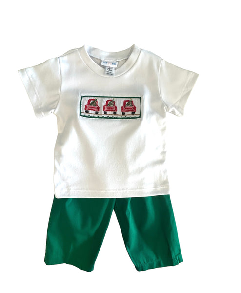 Lulu Bebe Pine Tree Smocked Pant Set