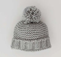 Huggalugs Garter Stitch Beanie Hat Grey