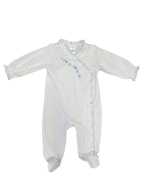 Lyda Baby Blue Flowers Footie