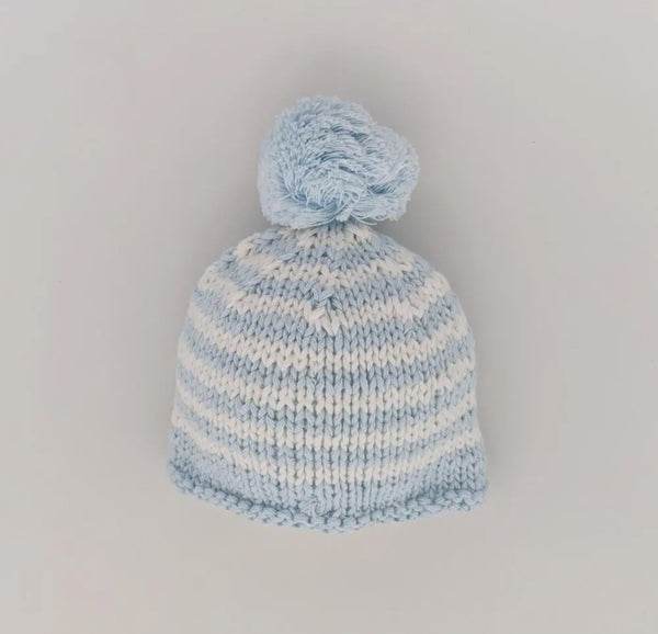 Huggalugs Pom Pom Beanie Hat Blue