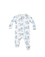 Angel Dear 2 Way Peter Pan Zipper Footie Farm Toile Blue