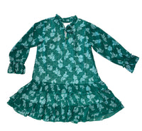 Forever Young Green Floral Dress With Ruffle Bottom