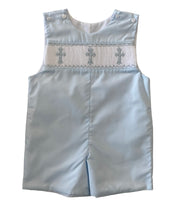 Lulu Bebe Blue Smock Cross Jon Jon