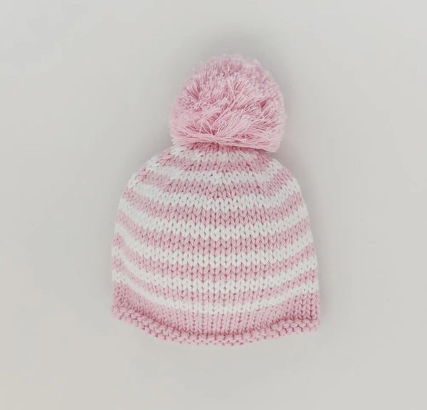 Huggalugs Pom Pom Beanie Hat Pink