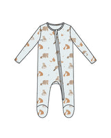 Angel Dear 2 Way Zipper Footie Mixed Woodland Animals Blue