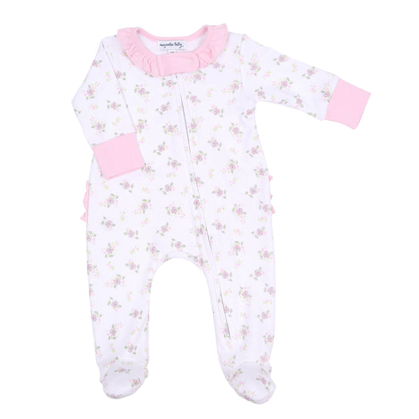 Magnolia Baby Hope’s Rose Print Ruffled Footie