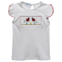 Vive La Fete Ladybugs Smocked Tee White