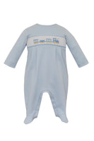 Petit Bebe Train Smocked Footie