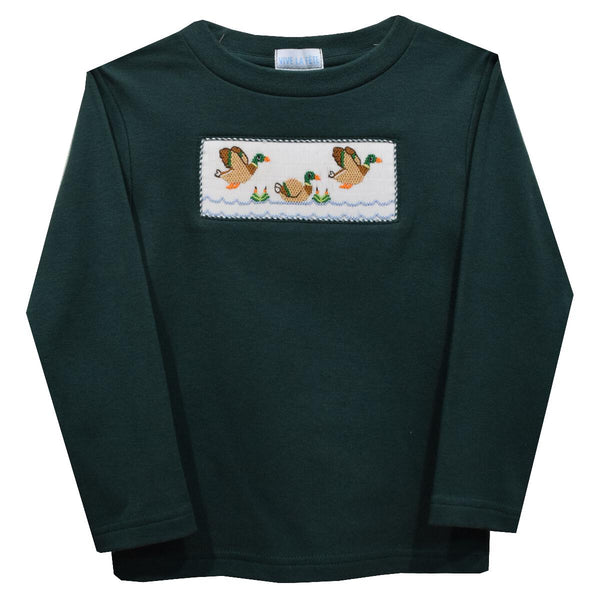 Vive La Fete Long Sleeve Smocked Tee Mallard Ducks