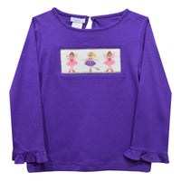 Vive La Fete Long Sleeve Ruffle Smocked Tee Ballerinas