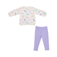 Angel Dear French Terry Rib Legging Set Fun Unicorns