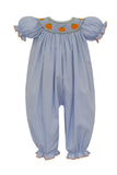 Petit Bebe Blue Gingham Bishop Long Bubble Pumpkin