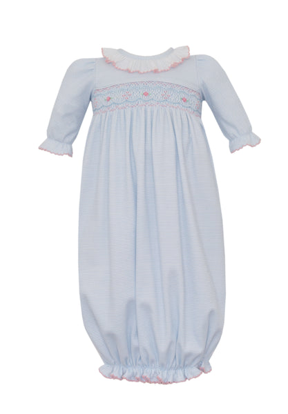 Petit Bebe Cindy Light Blue Pinstripe Girls Sac