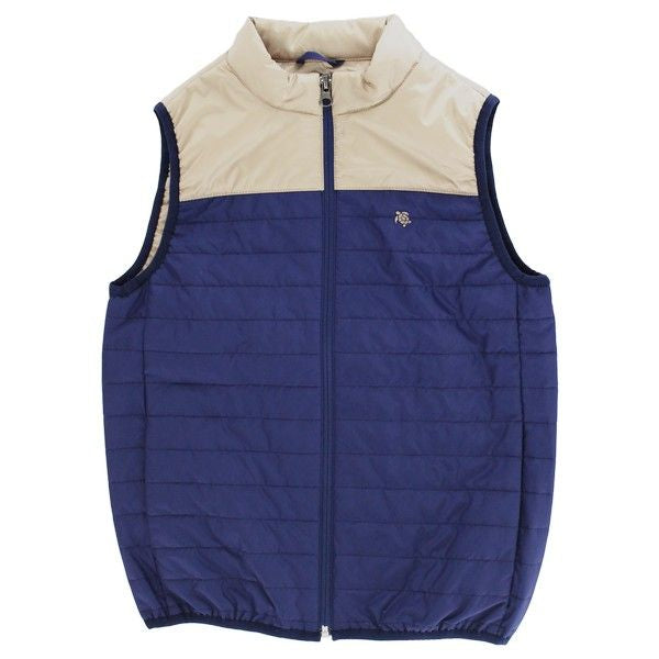 J Bailey Quilted Vest Blue/Tan