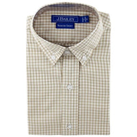 J Bailey performance Button Down Khaki Check