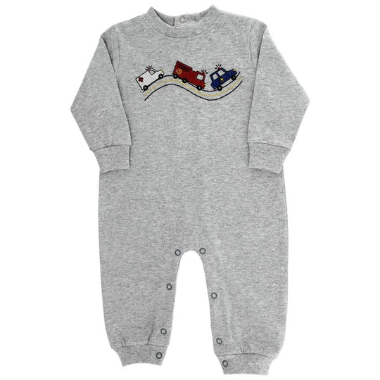 Bailey Boys Knit Romper Emergency Vehicles