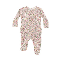 Angel Dear 2 Way Ruffle Zipper Footie Acorn Floral