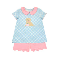 Ishtex Apple Retriever Appliqué Girls Short Set