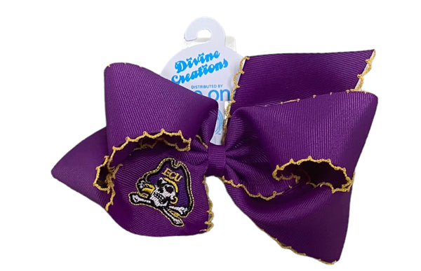 ECU Skull And Crossbones Bow Purple King