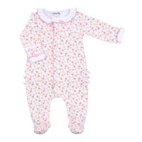 Magnolia Baby Autumn’s Classic Embroidered Ruffle Footie Pink