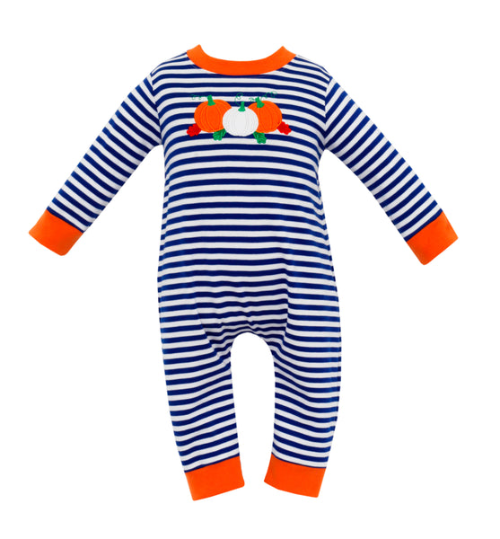 Claire And Charlie Pumpkin Romper Royal