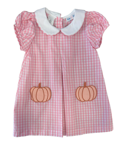 Lulu Bebe Pumpkin Embroidered Dress Pink