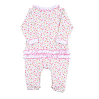 Magnolia Baby Autumn’s Classic Embroidered Ruffle Footie Pink