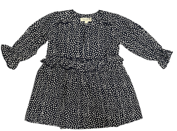 Forever Young Navy Dot Ruffle Waist Dress