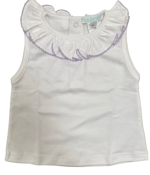 La Luna Sleeveless Ruffle Collar Shirt Lavender