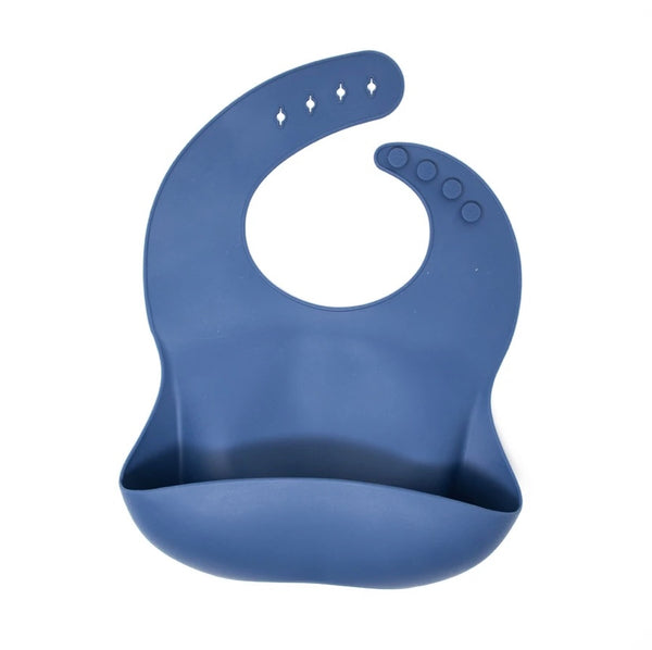 Three Hearts Silicone Bib Navy