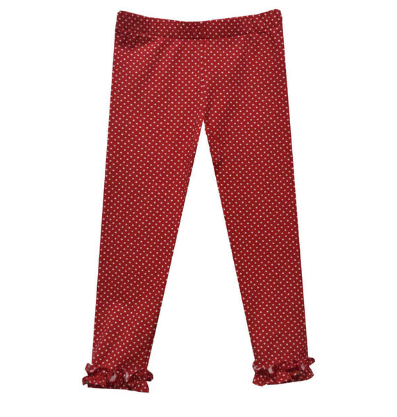 Vive La Fete Red Polka Dot Ruffled Legging