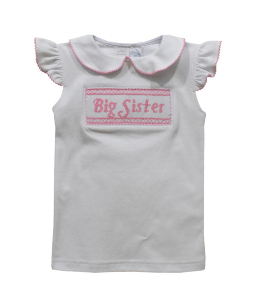 Vive La Fete Big Sister Smocked Tee White