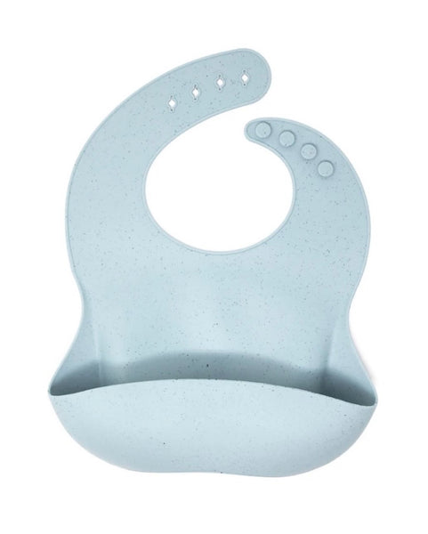 Three Hearts Silicone Bib Seafoam Speckled